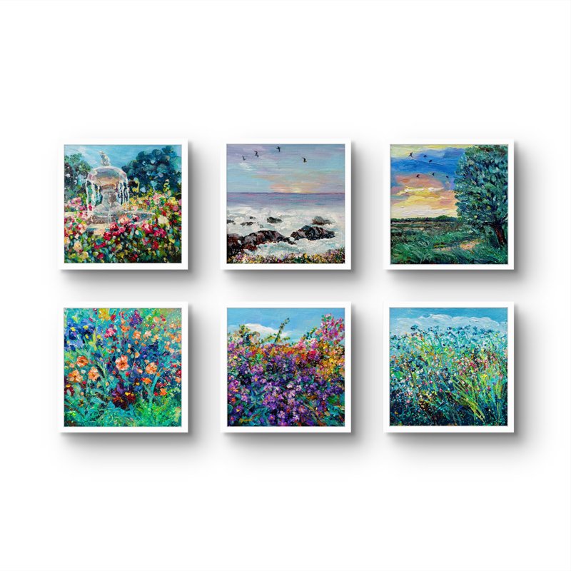 Summer Chorus Acrylic On Canvas Panel 6X6 Each